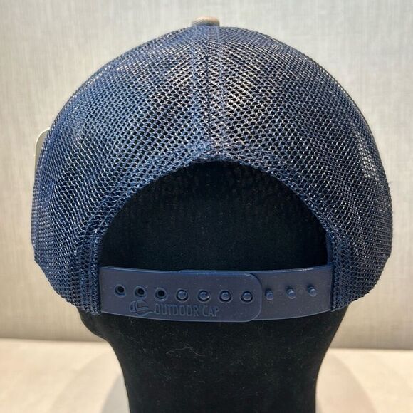 NEW Luck Up Ranch Trucker Hat Cap Gray Blue Mesh Snapback Horseshoe Horse Red Em - Picture 4 of 10